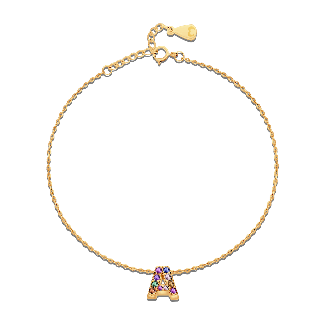 Pulseira inicial brilhante