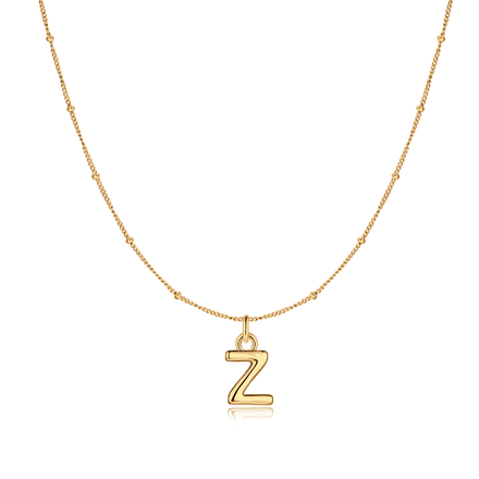 Collar Abecedario en acabado Baño en Oro 18K / Z