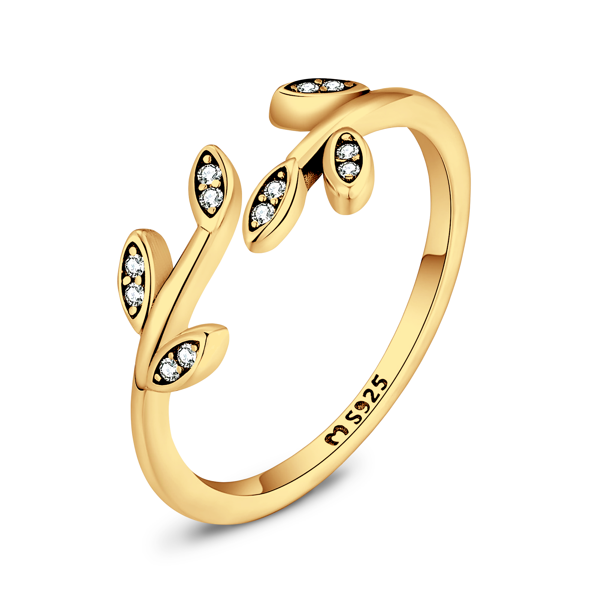 Anillo Hojitas Brillantes - LePetiteMarie