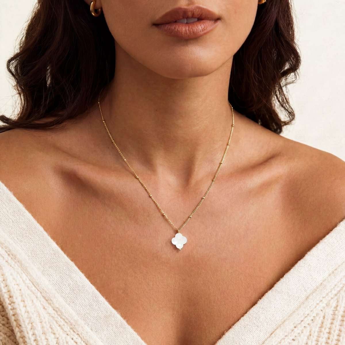 Collar Trébol Blanco - LePetiteMarie