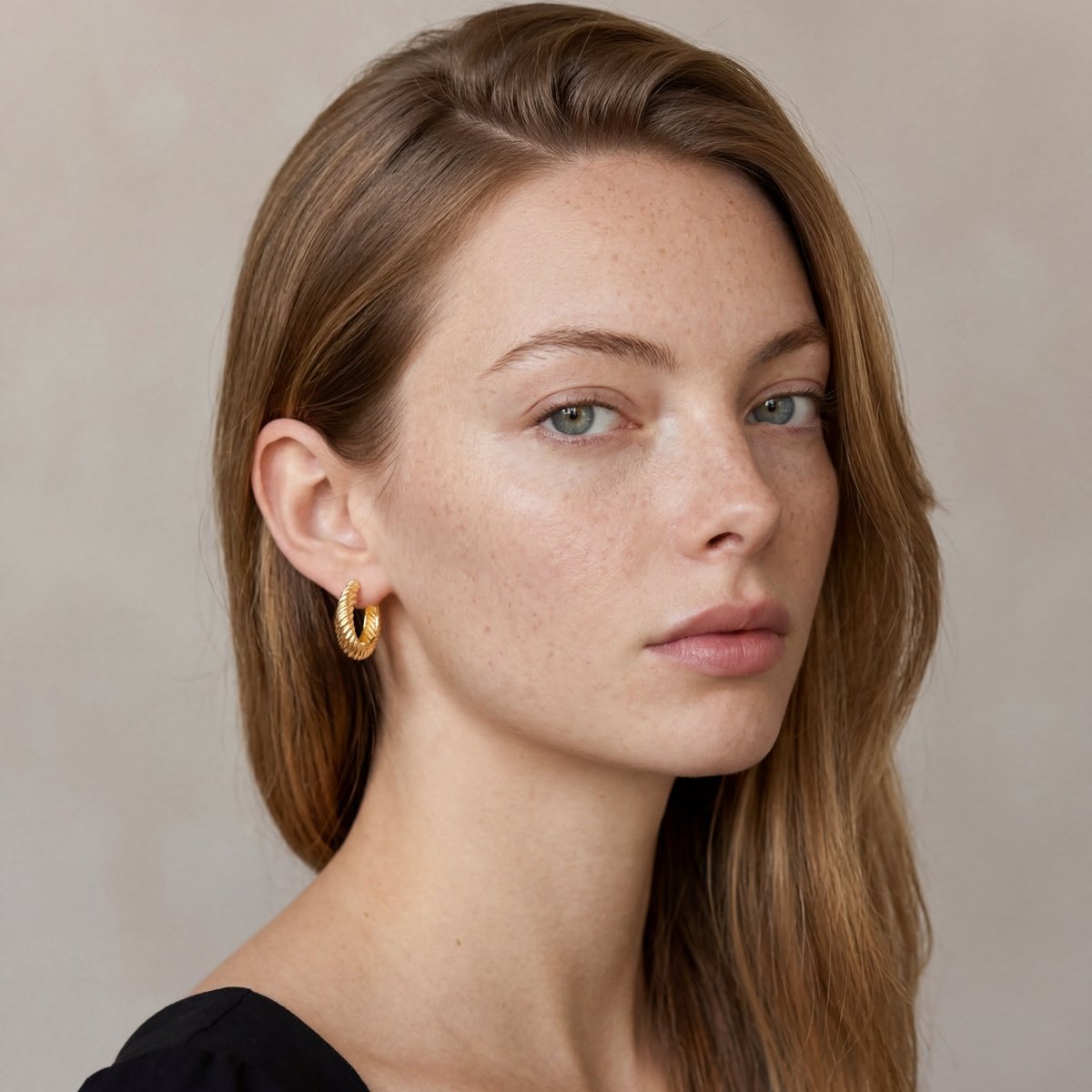 Pendientes Aros Acanalados - LePetiteMarie