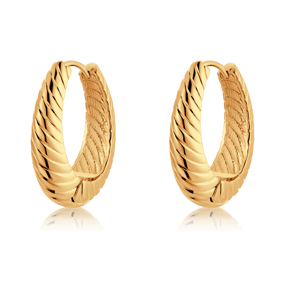 Pendientes Aros Acanalados - LePetiteMarie