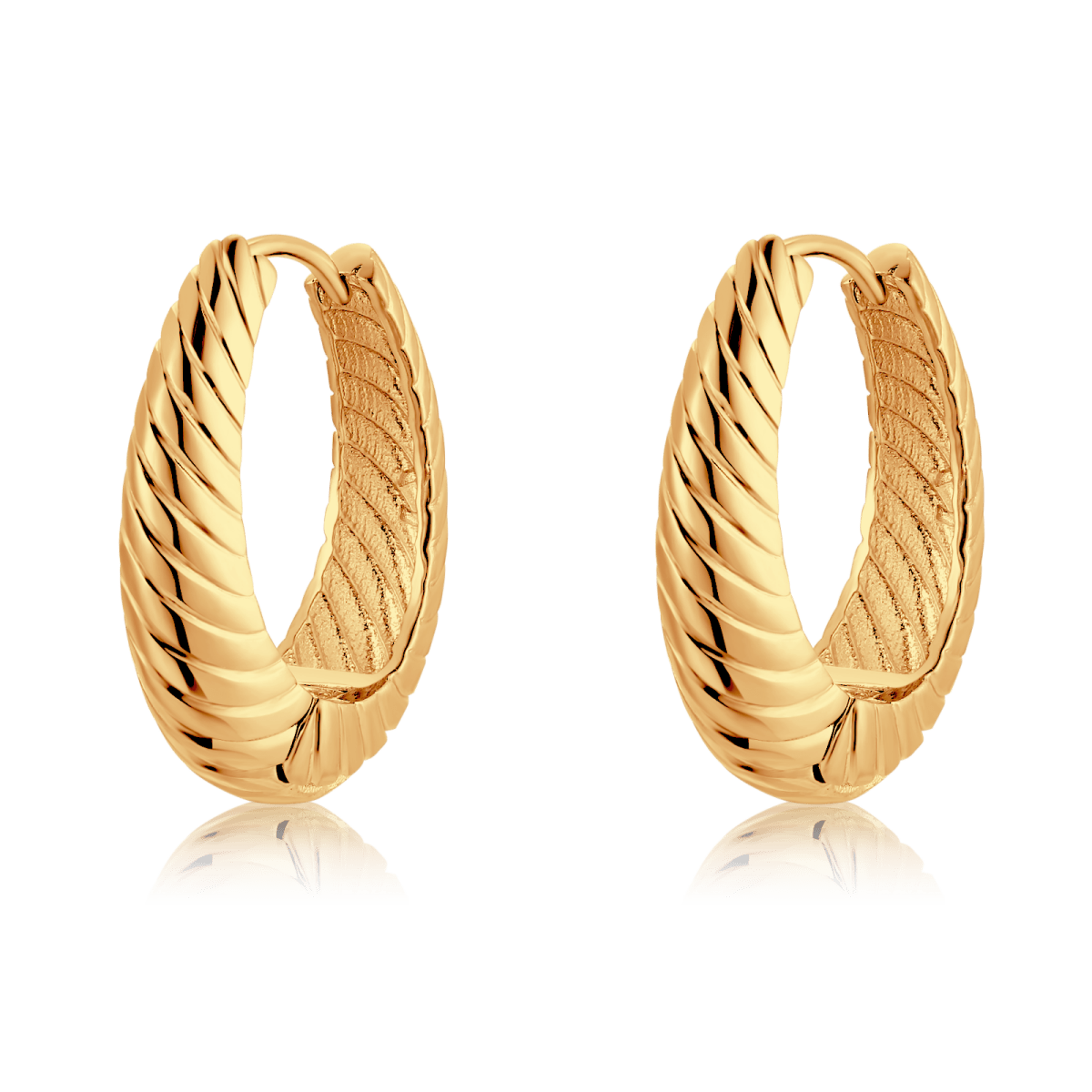 Pendientes Aros Acanalados - LePetiteMarie