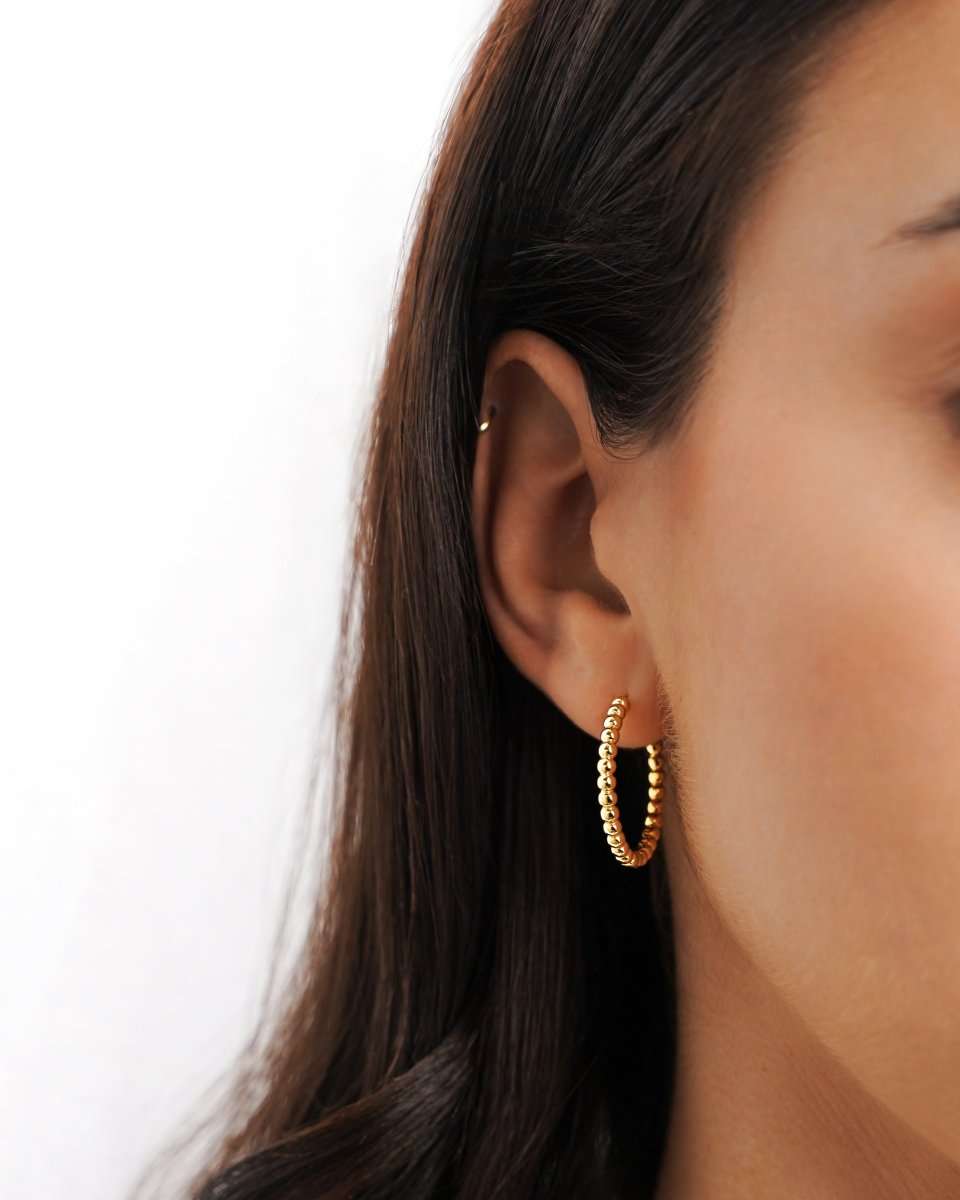 Pendientes Aros Bolas - LePetiteMarie