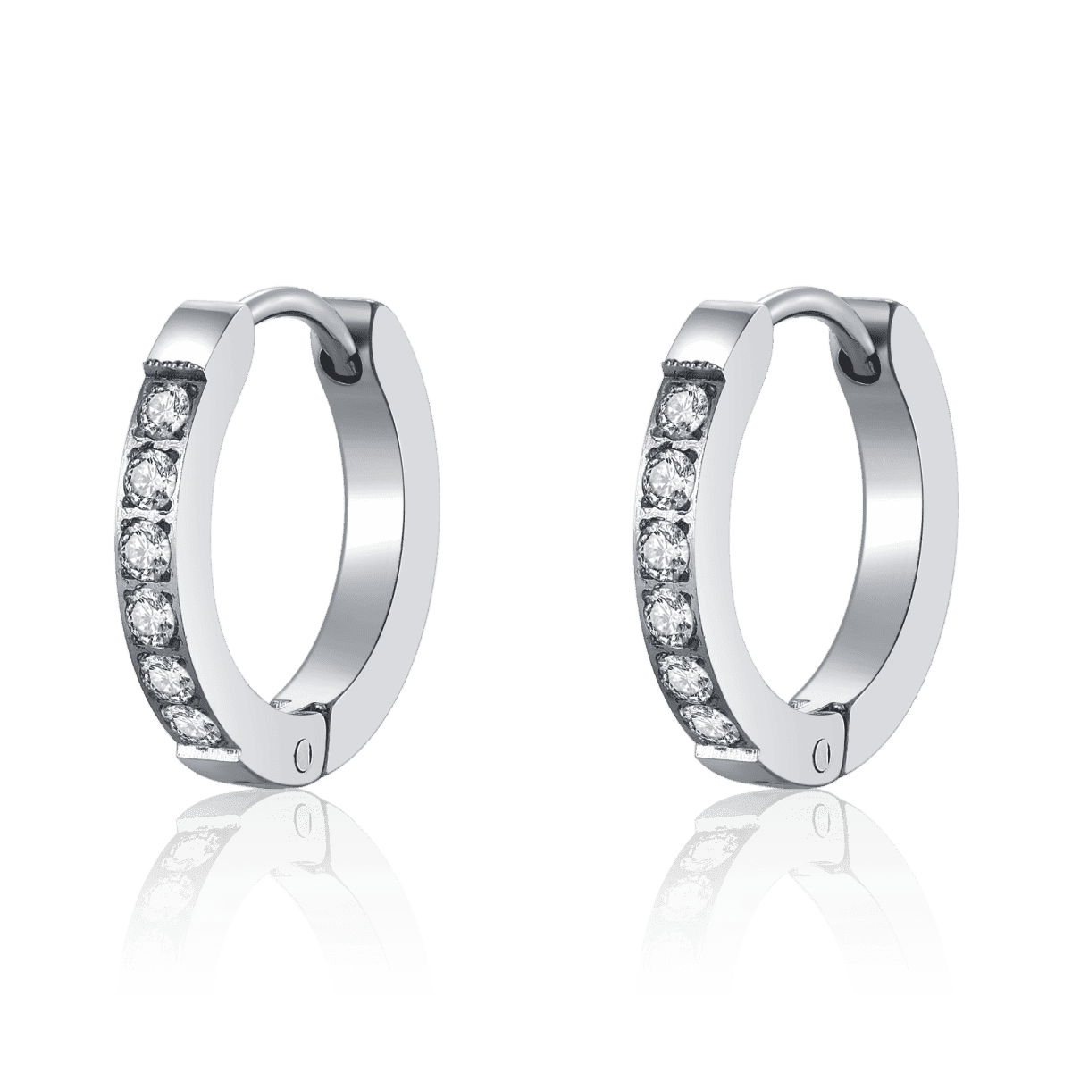 Pendientes Aros Circonitas Blancas - LePetiteMarie