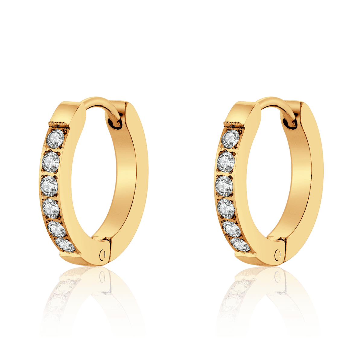 Pendientes Aros Circonitas Blancas - LePetiteMarie