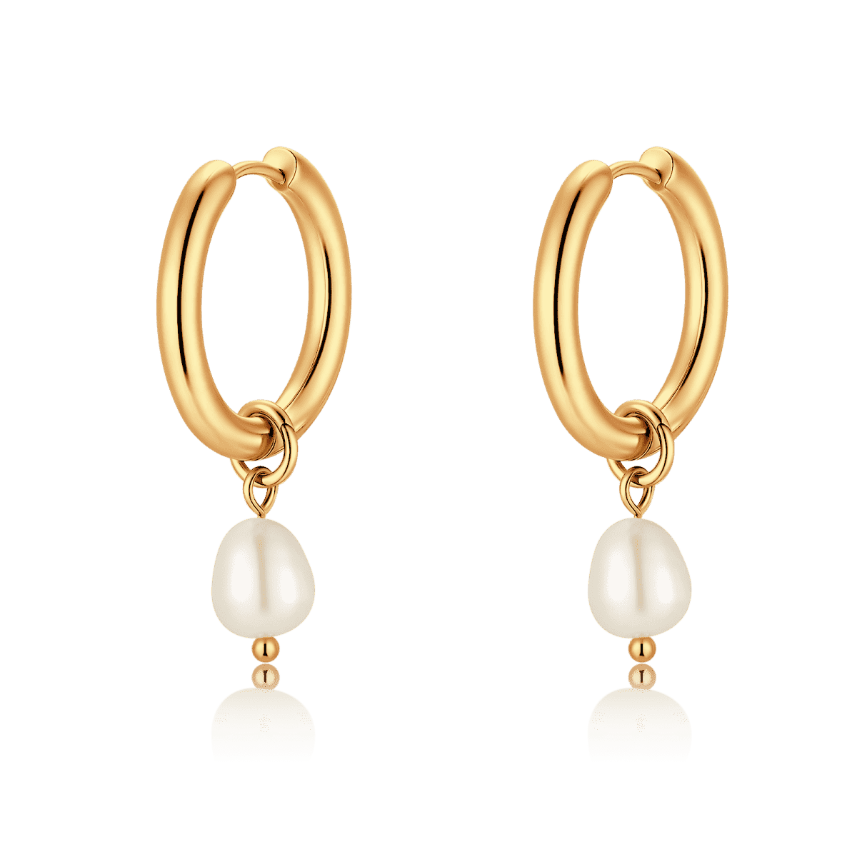Pendientes Aros Perla Asimétrica - LePetiteMarie