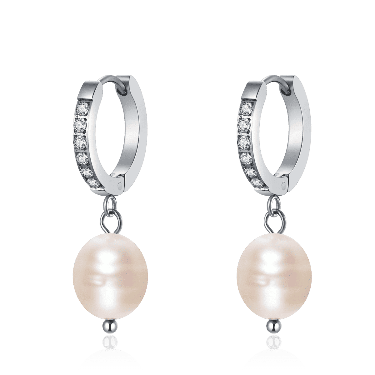Pendientes Aros Perla Matices - LePetiteMarie