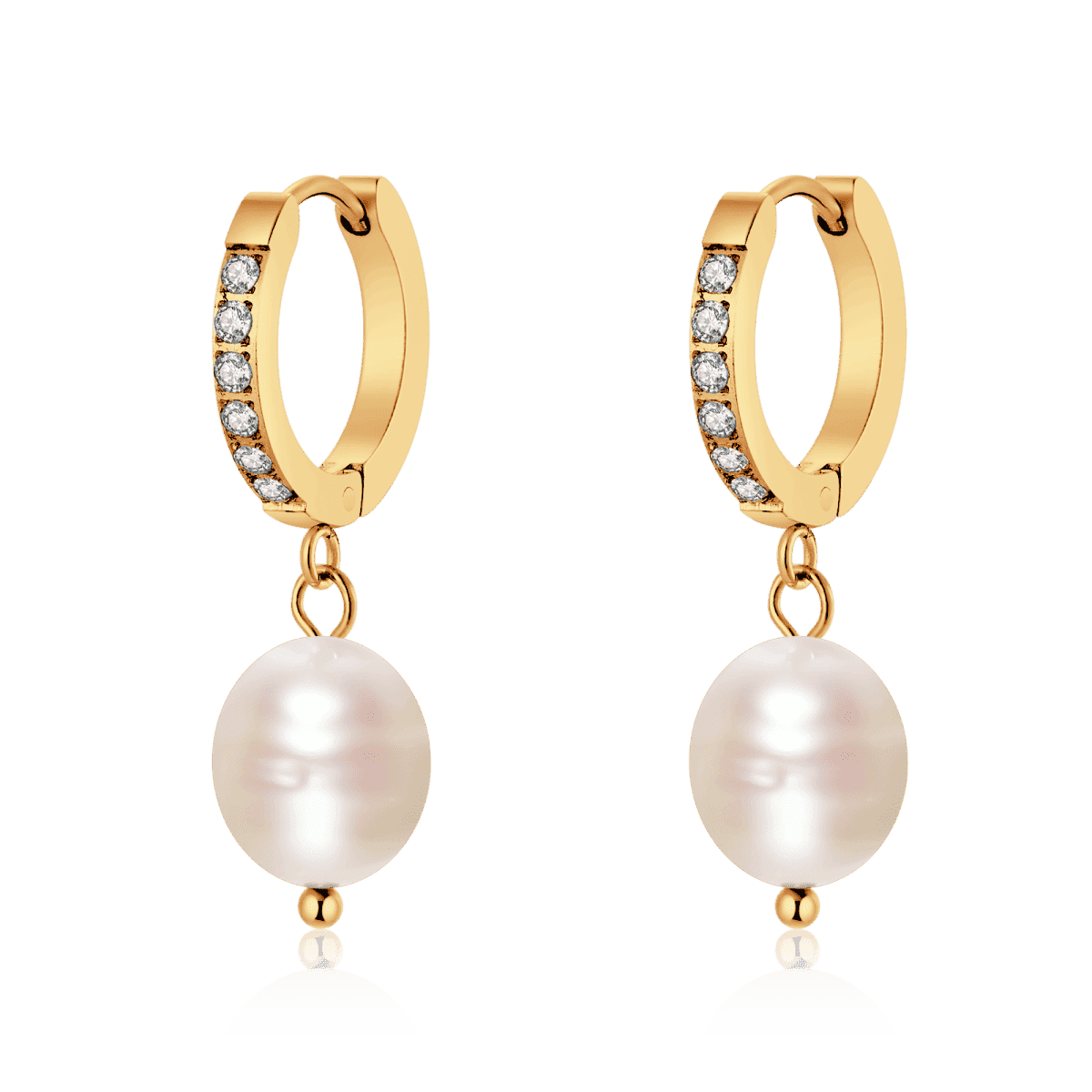 Pendientes Aros Perla Matices - LePetiteMarie