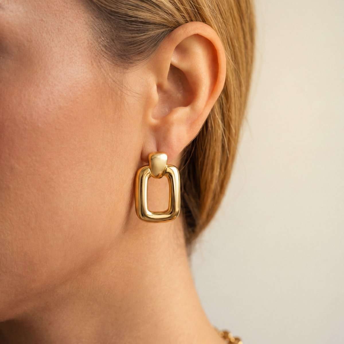 Pendientes Aros Rectangulares - LePetiteMarie