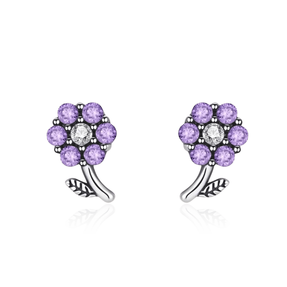 Pendientes Flor Violeta - LePetiteMarie