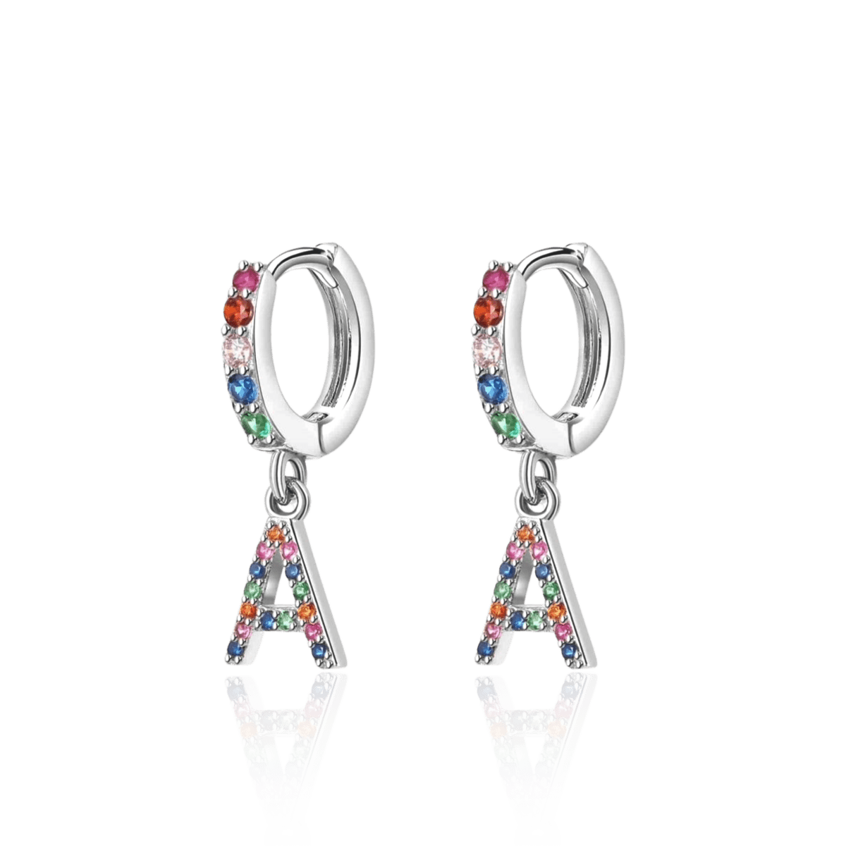 Pendientes Inicial Rainbow - Hoops - LePetiteMarie
