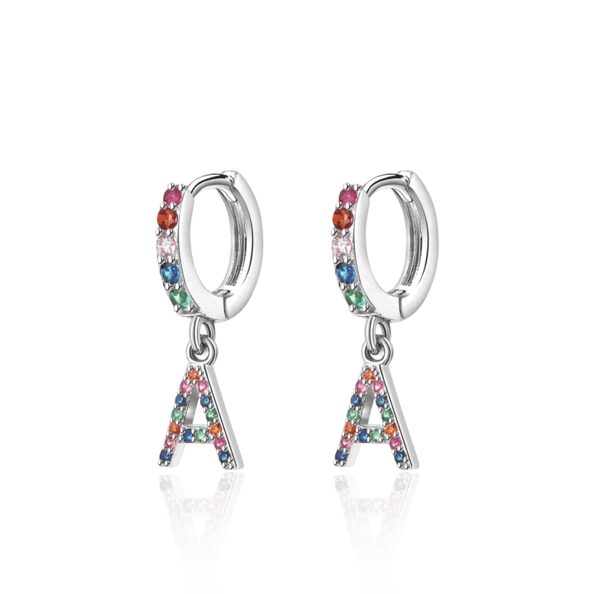 Pendientes Inicial Rainbow - Hoops - LePetiteMarie