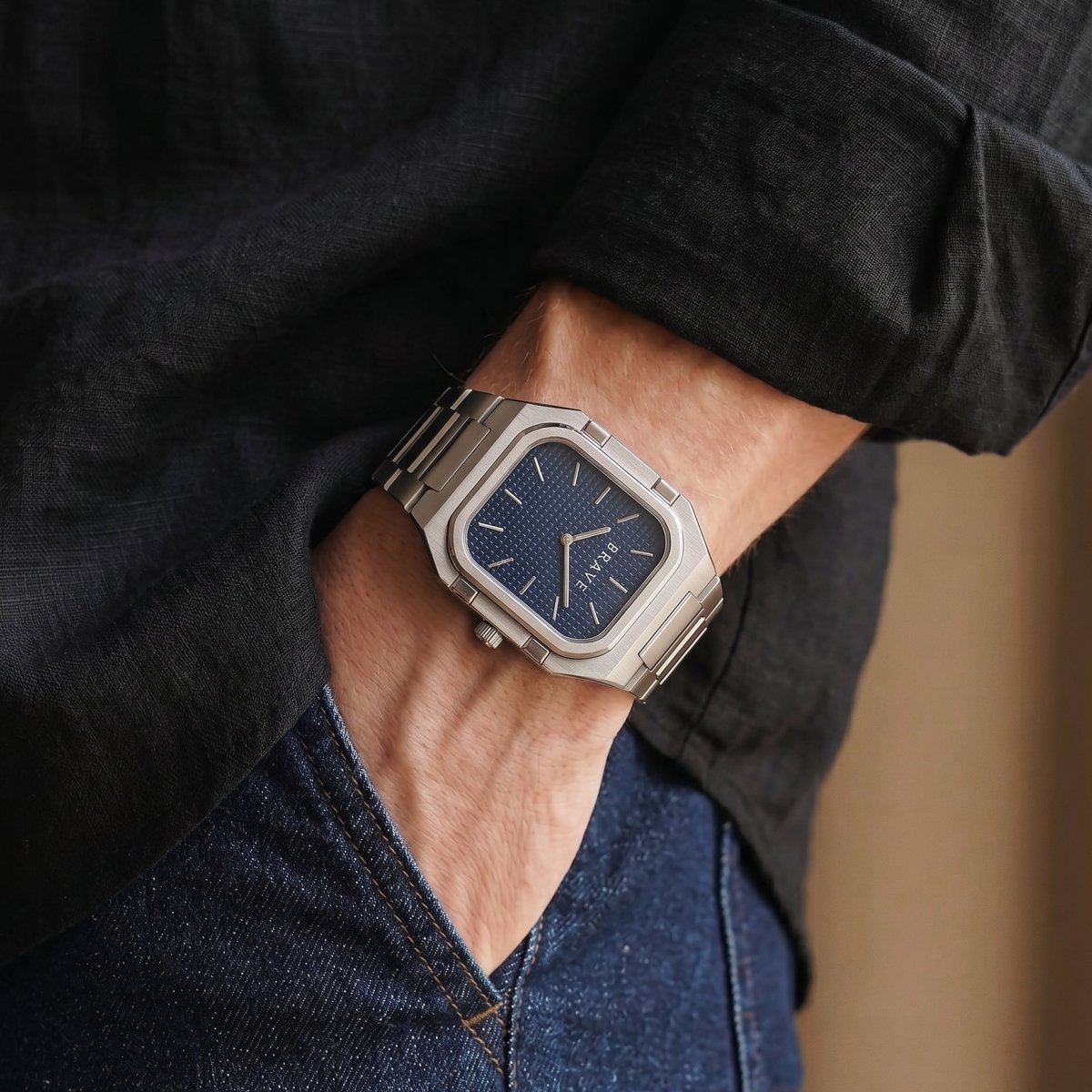 Reloj BRAVE ~ Brando Silver - Navy - LePetiteMarie