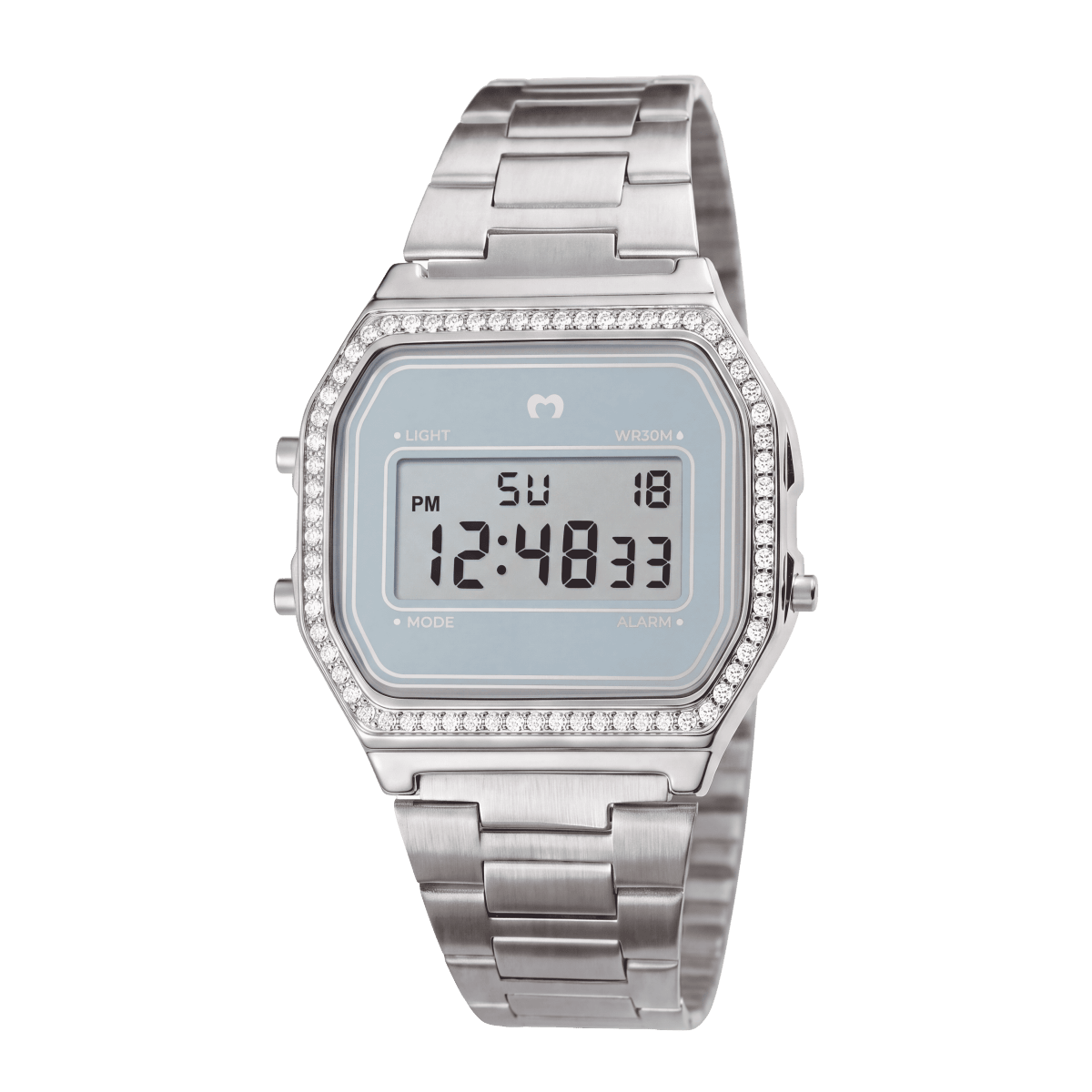 Reloj Digital Vintage Brillo ~ Silver-Azul Cielo - LePetiteMarie