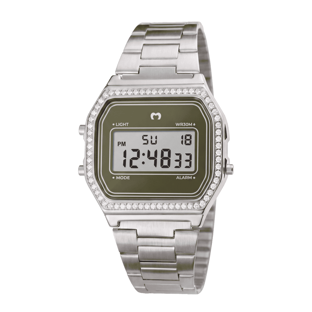 Reloj Digital Vintage Brillo ~ Silver-Olive - LePetiteMarie