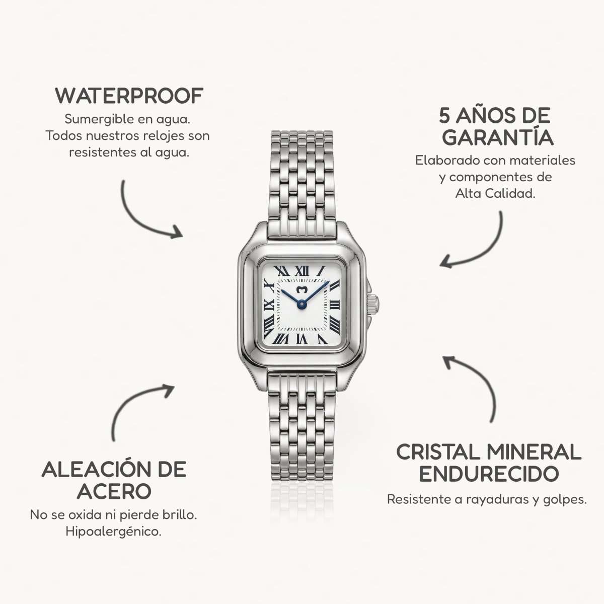 Reloj ~ Europa Silver - White - LePetiteMarie