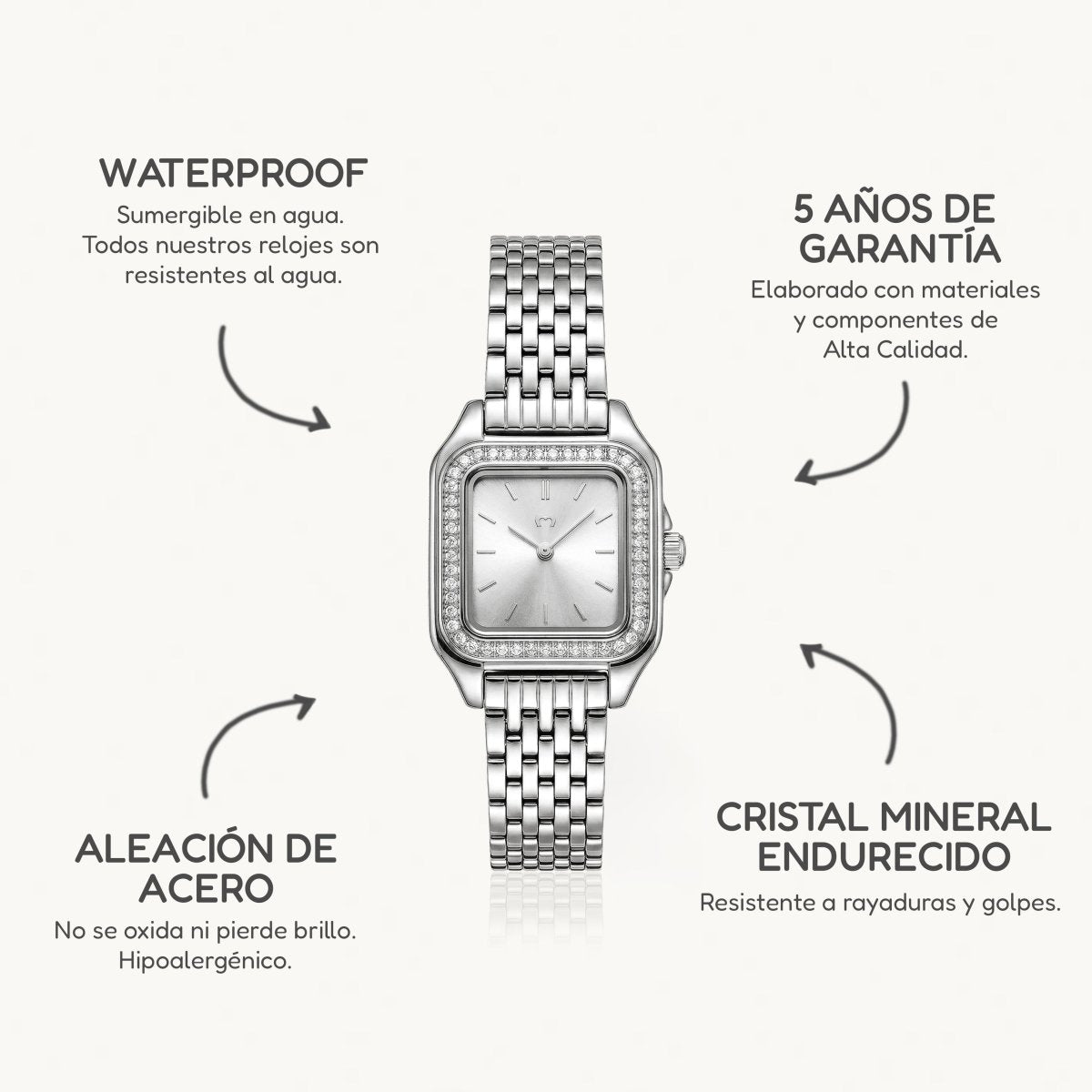 Reloj ~ Hampton Lux Silver - LePetiteMarie