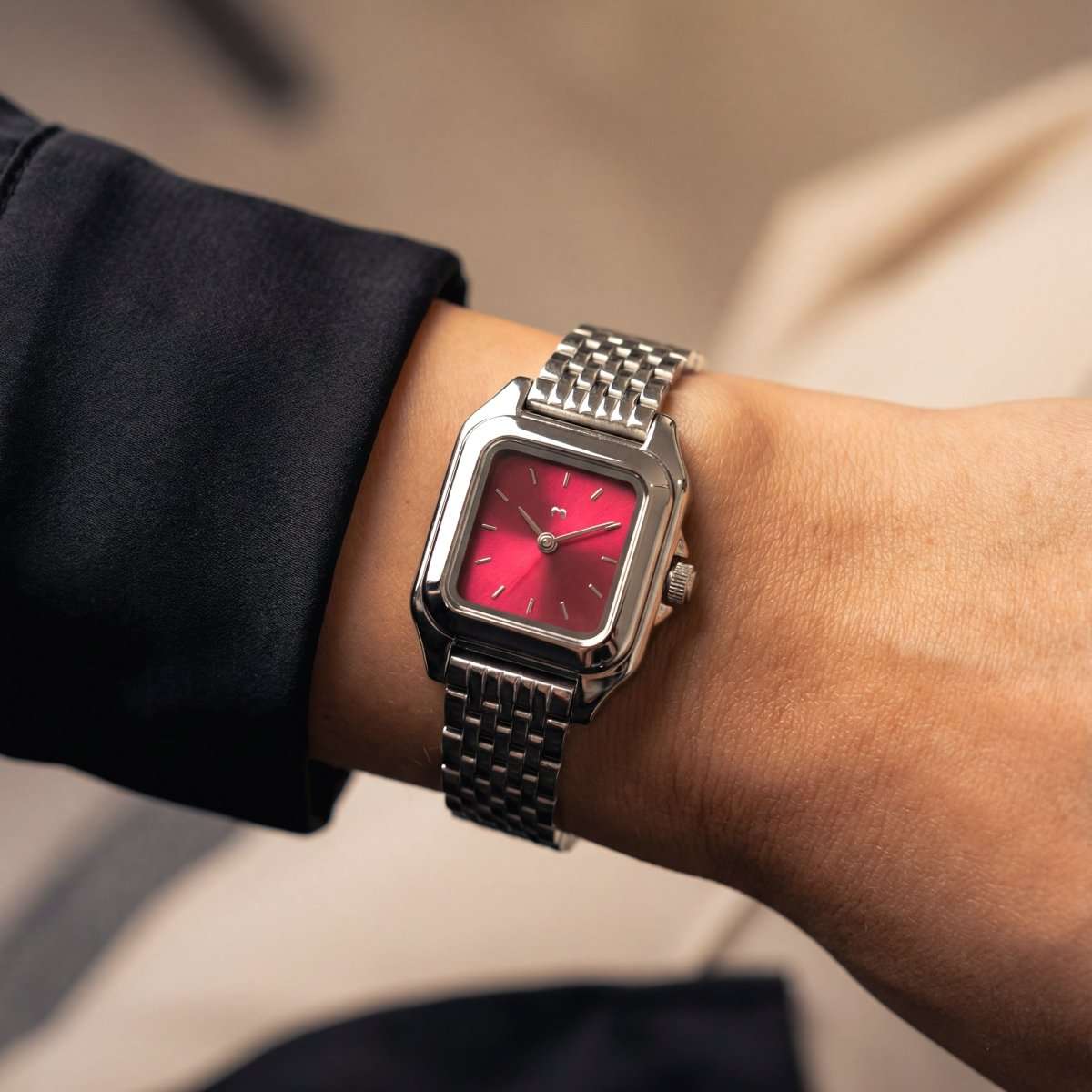 Reloj ~ Hampton Silver - Garnet - LePetiteMarie