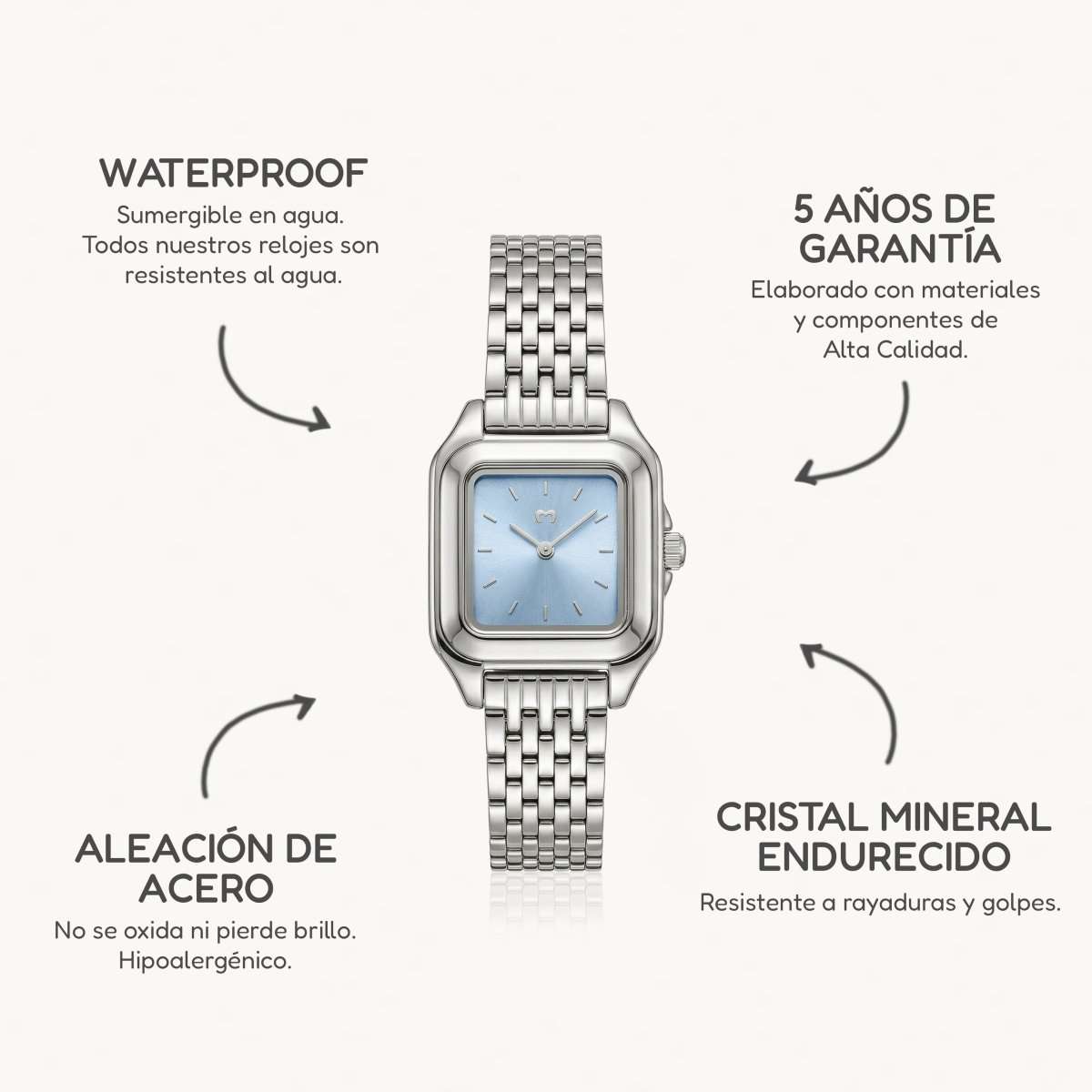 Reloj ~ Hampton Silver - Soft Blue - LePetiteMarie