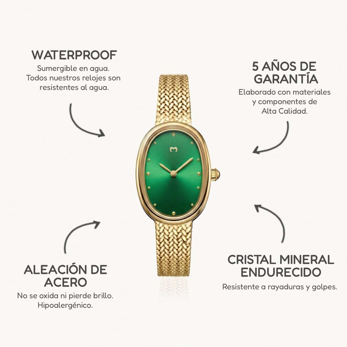 Reloj Vintage Royale ~ GoldGreen - LePetiteMarie