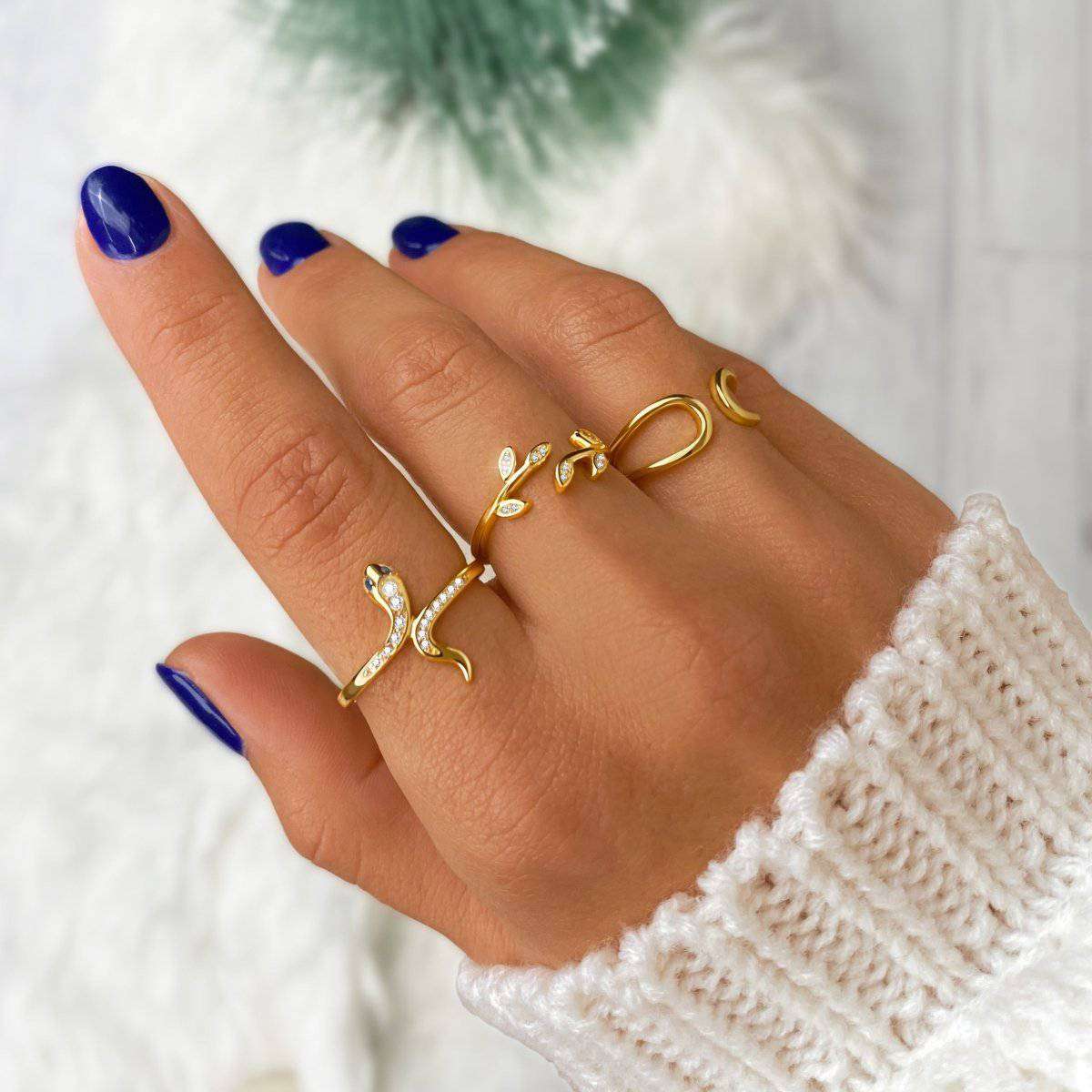 Anillo Hojitas Brillantes - LePetiteMarie