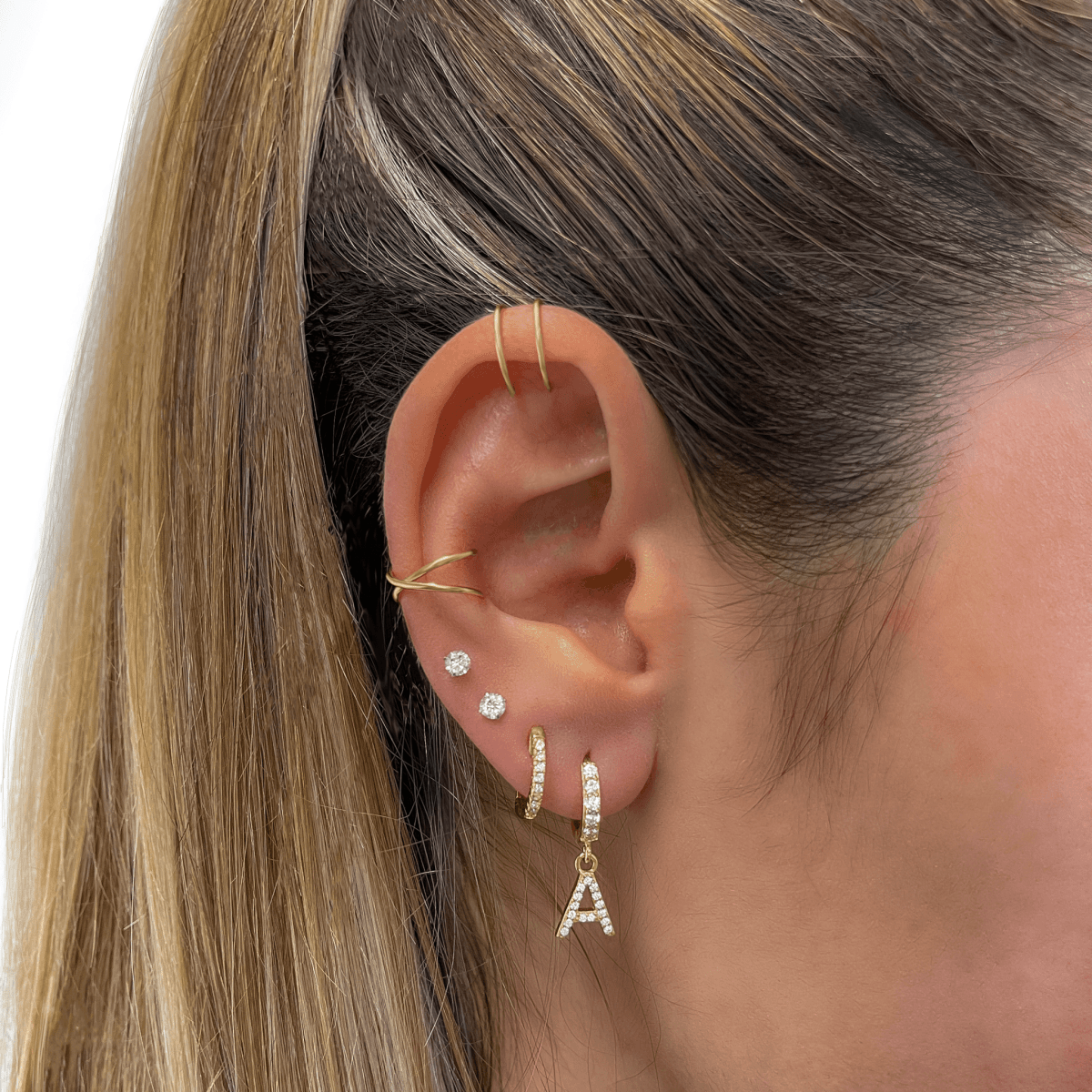 Pendientes Inicial Hoops - LePetiteMarie