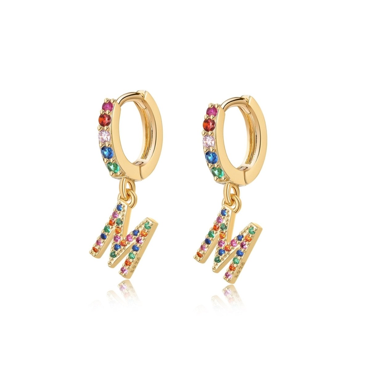 Pendientes Inicial Rainbow - Hoops - LePetiteMarie