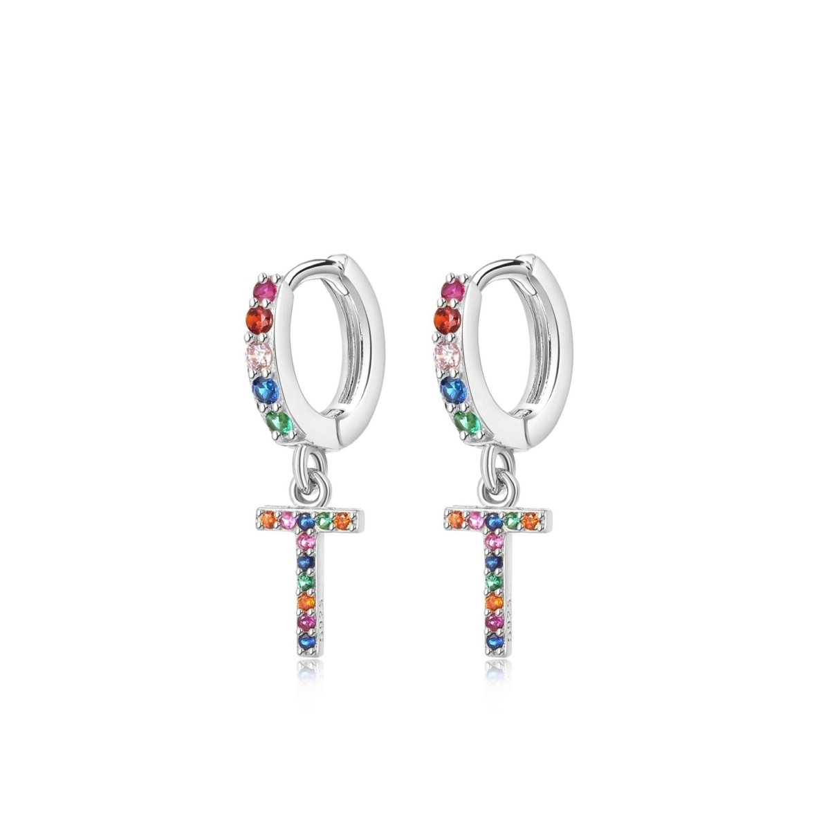 Pendientes Inicial Rainbow - Hoops - LePetiteMarie