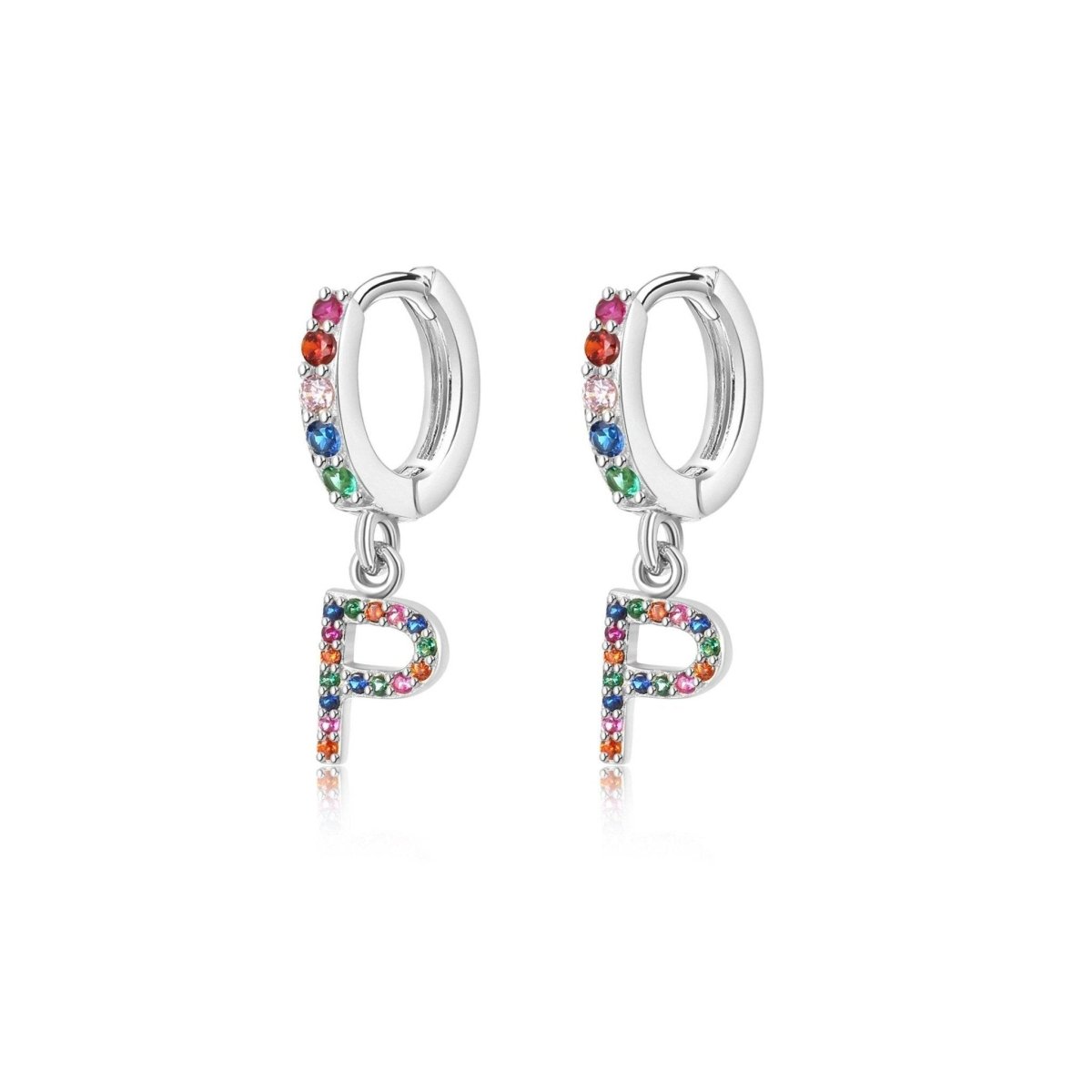Pendientes Inicial Rainbow - Hoops - LePetiteMarie