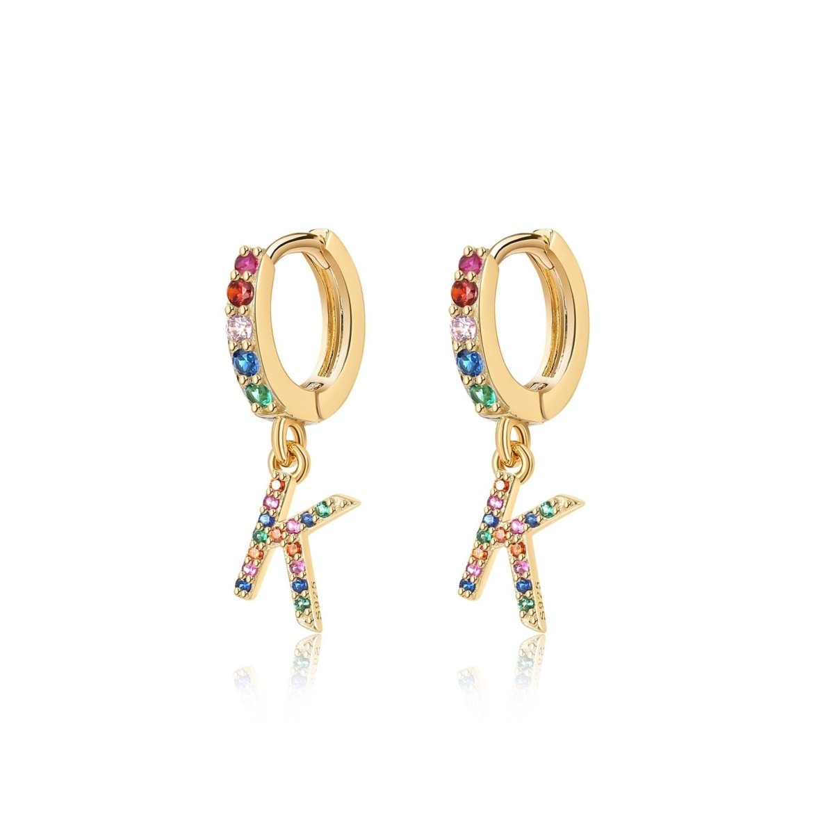 Pendientes Inicial Rainbow - Hoops - LePetiteMarie