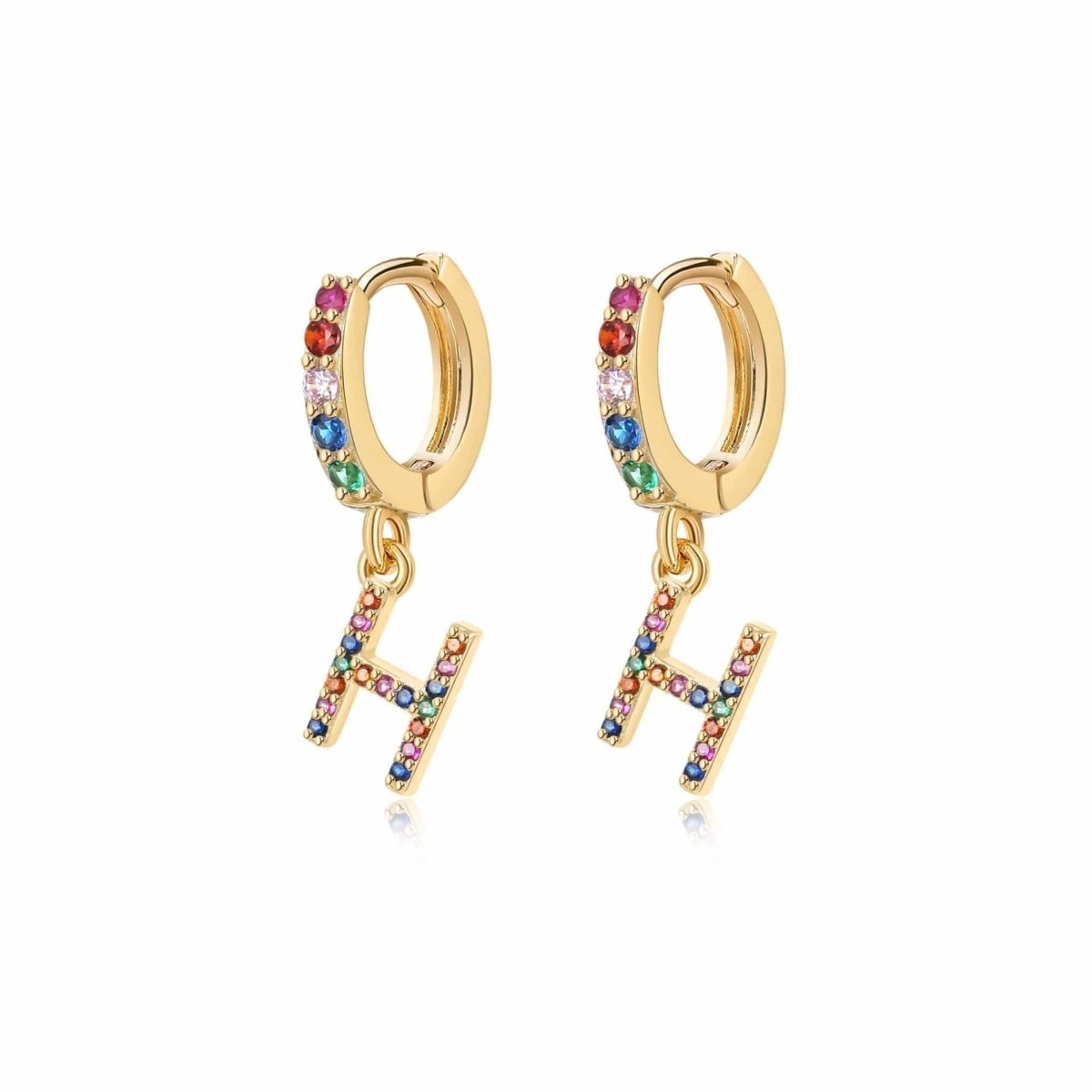 Pendientes Inicial Rainbow - Hoops - LePetiteMarie