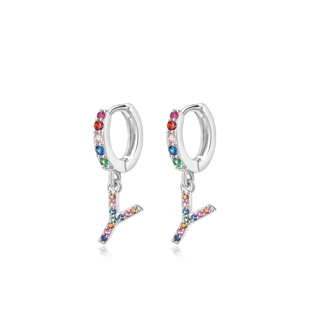 Pendientes Inicial Rainbow - Hoops - LePetiteMarie