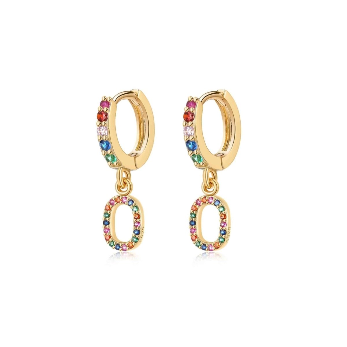 Pendientes Inicial Rainbow - Hoops - LePetiteMarie