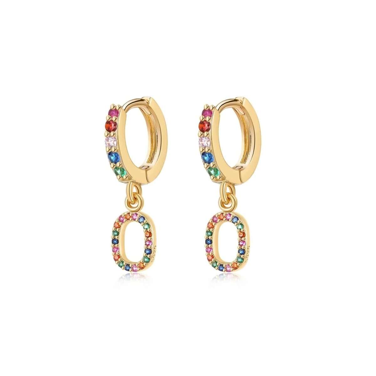 Pendientes Inicial Rainbow - Hoops - LePetiteMarie