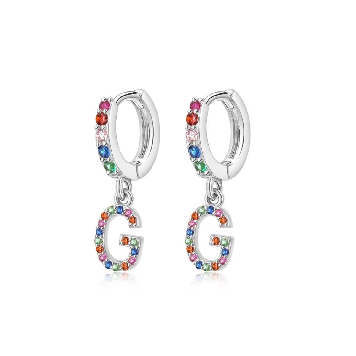 Pendientes Inicial Rainbow - Hoops - LePetiteMarie