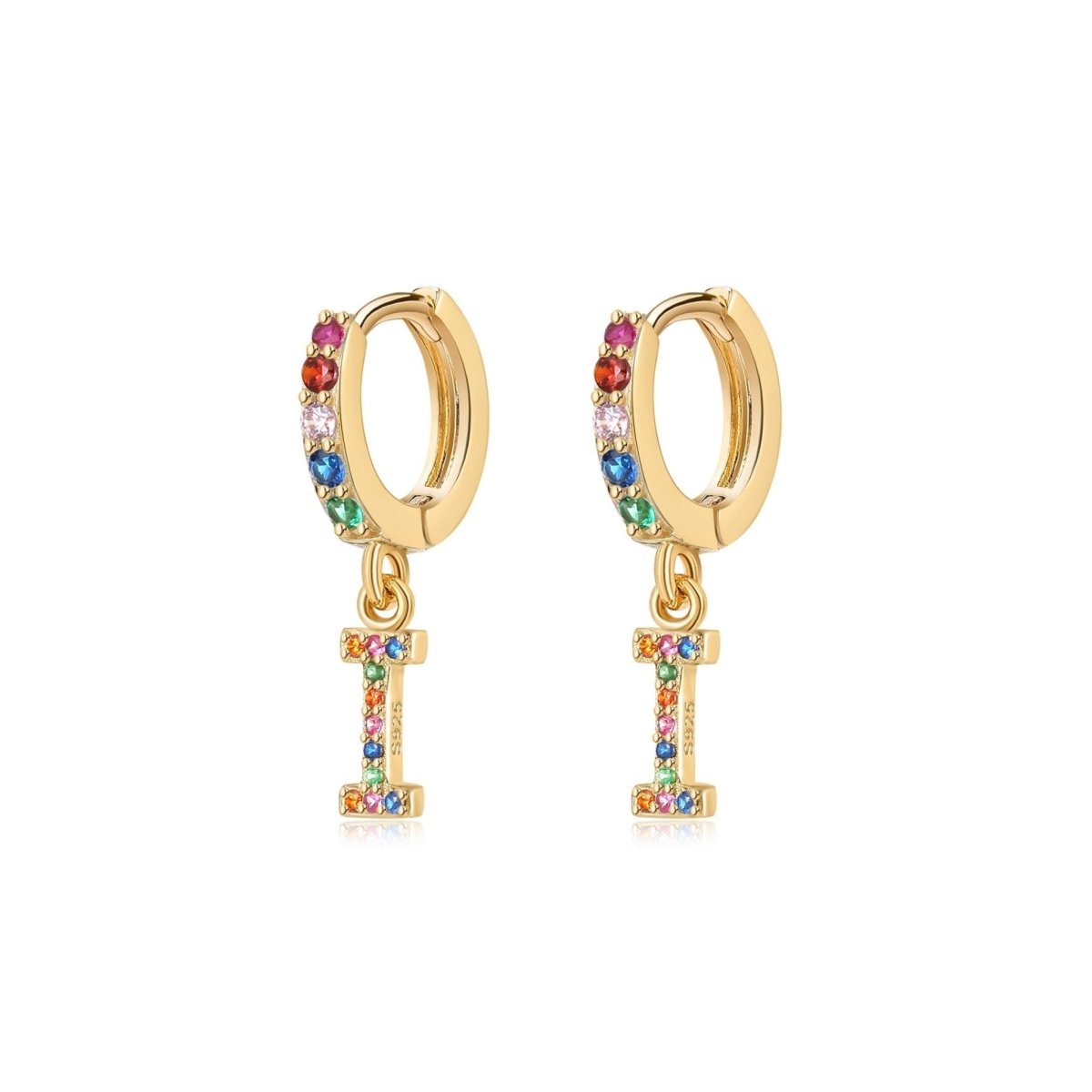 Pendientes Inicial Rainbow - Hoops - LePetiteMarie