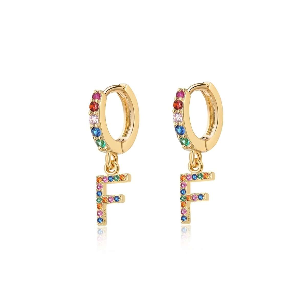 Pendientes Inicial Rainbow - Hoops - LePetiteMarie