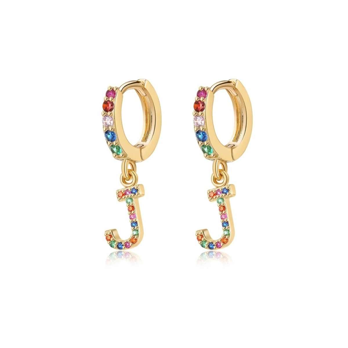 Pendientes Inicial Rainbow - Hoops - LePetiteMarie