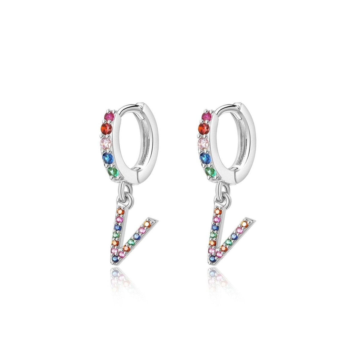 Pendientes Inicial Rainbow - Hoops - LePetiteMarie