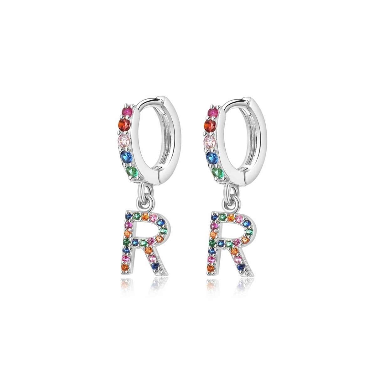 Pendientes Inicial Rainbow - Hoops - LePetiteMarie