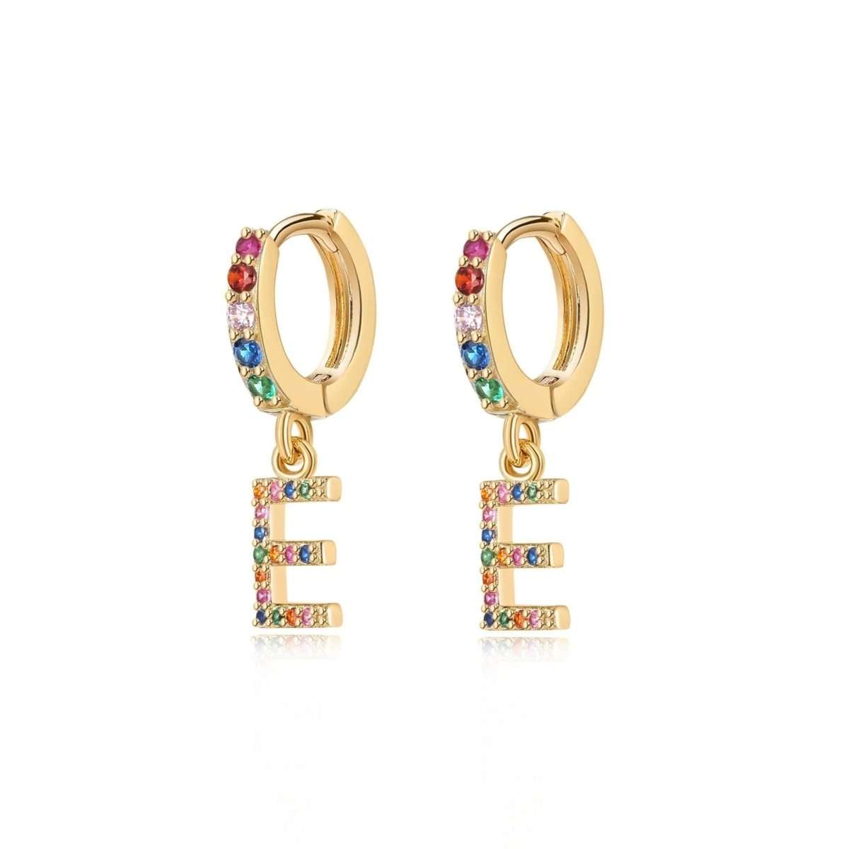 Pendientes Inicial Rainbow - Hoops - LePetiteMarie