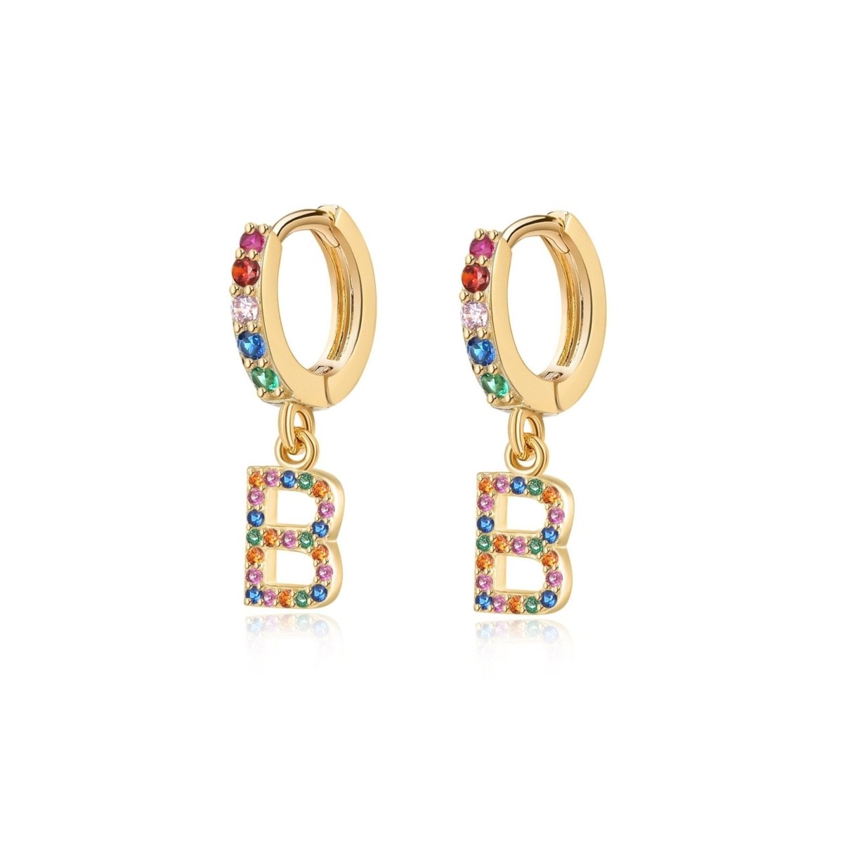 Pendientes Inicial Rainbow - Hoops - LePetiteMarie