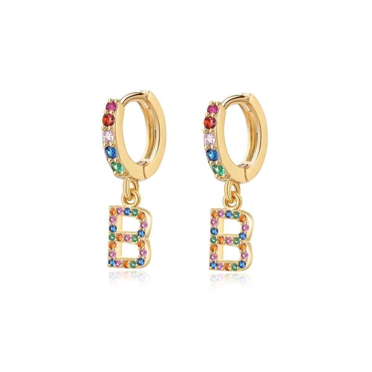 Pendientes Inicial Rainbow - Hoops - LePetiteMarie