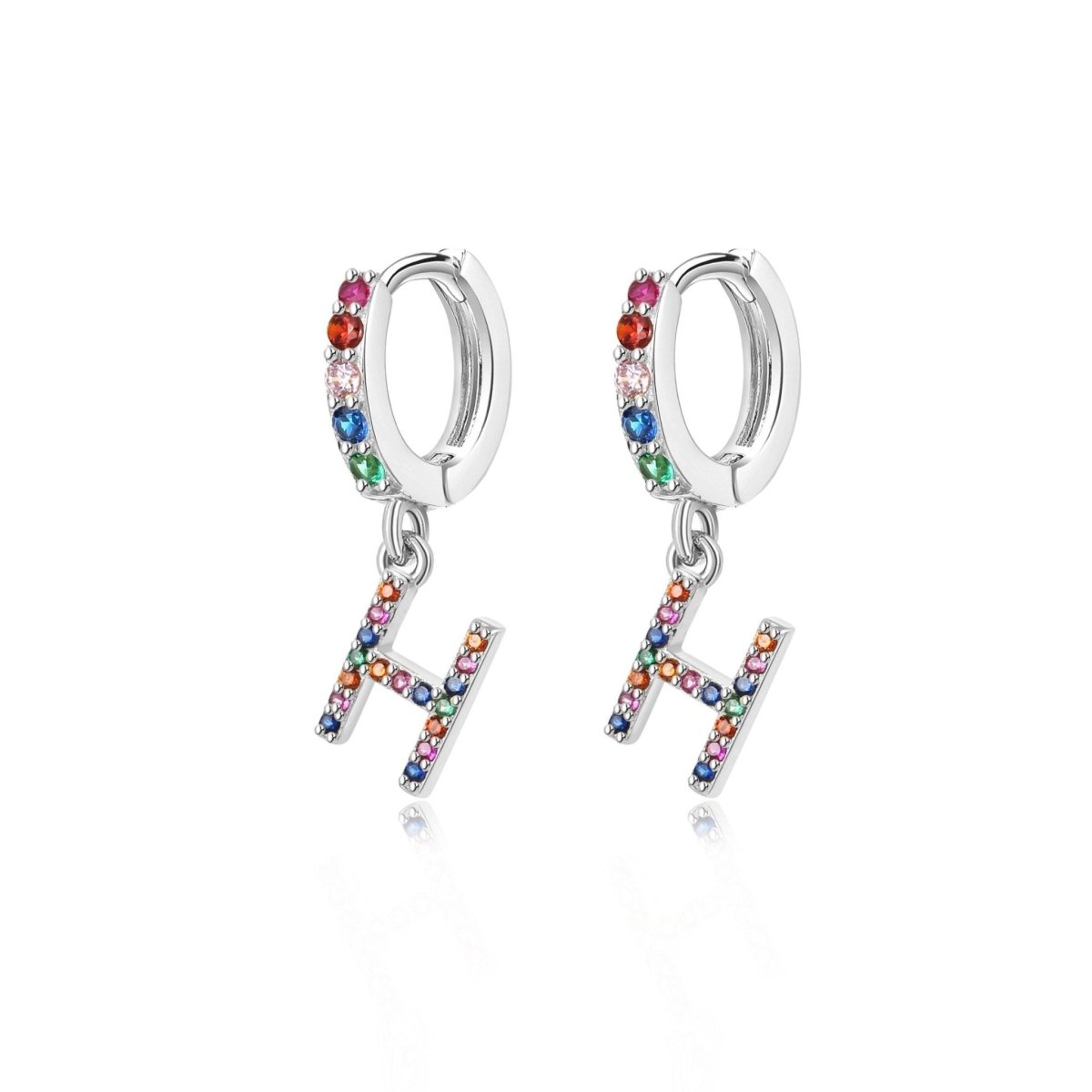 Pendientes Inicial Rainbow - Hoops - LePetiteMarie