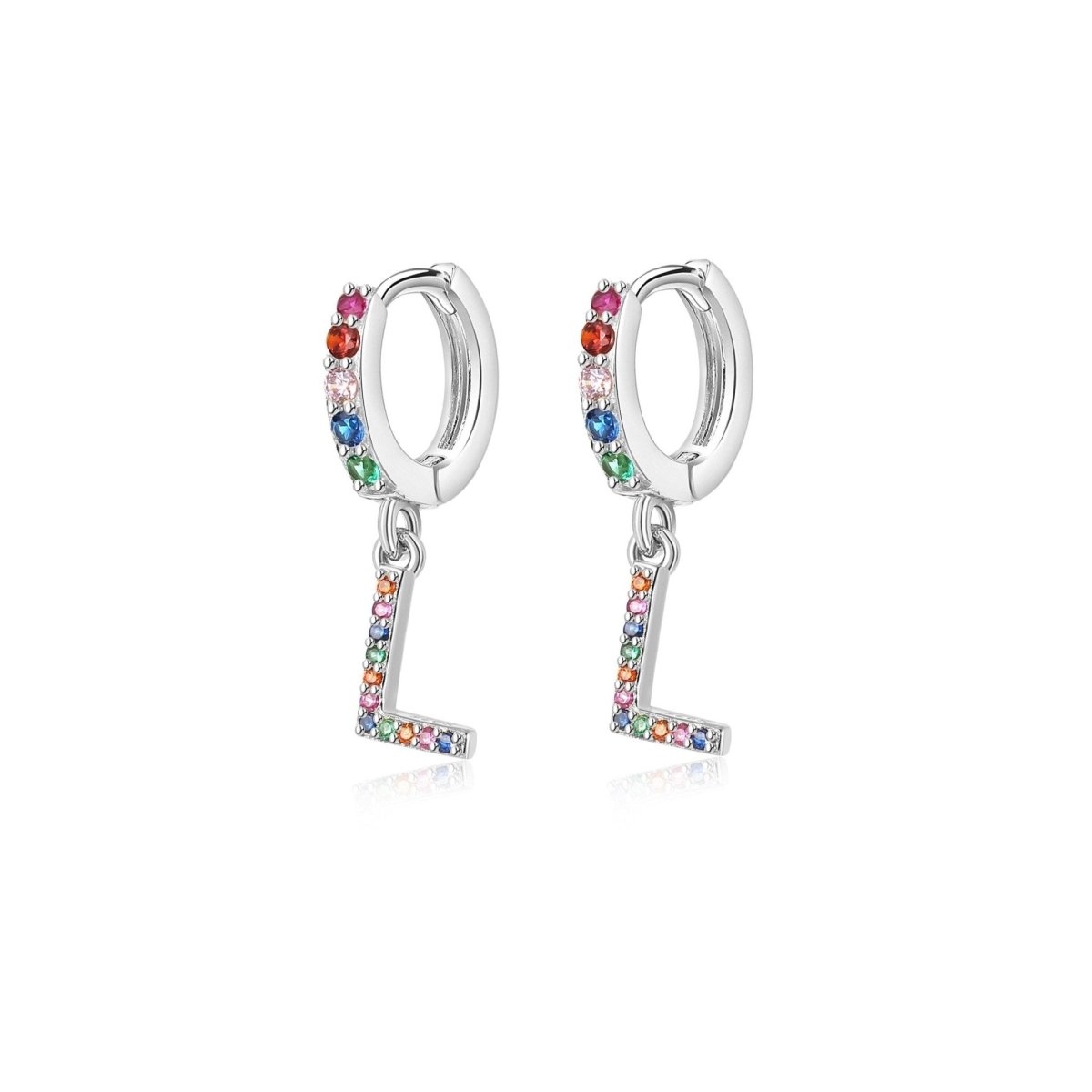 Pendientes Inicial Rainbow - Hoops - LePetiteMarie