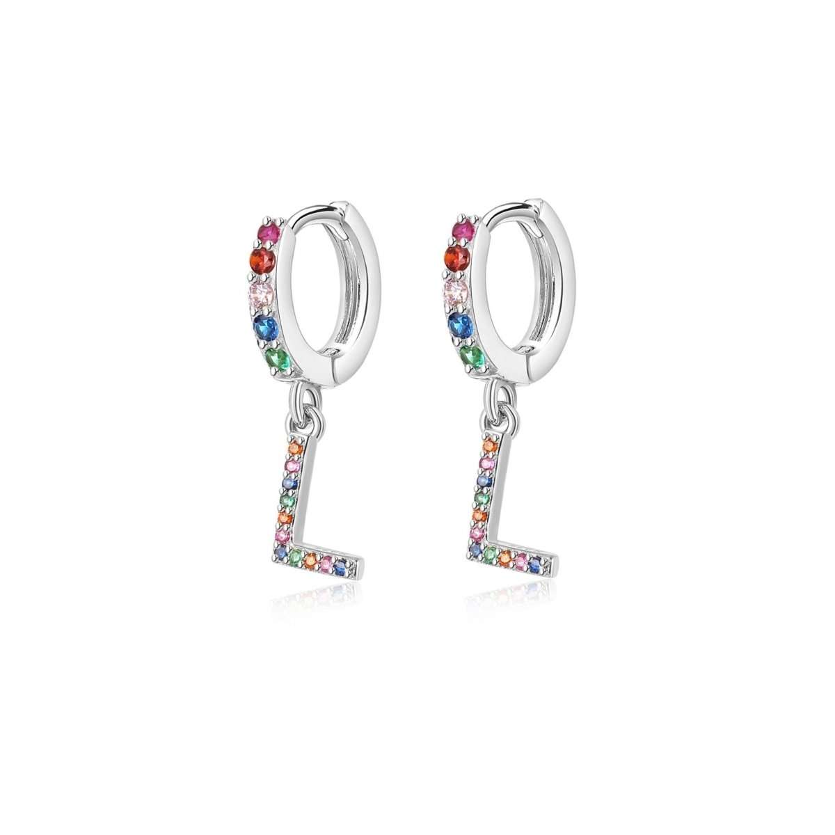 Pendientes Inicial Rainbow - Hoops - LePetiteMarie
