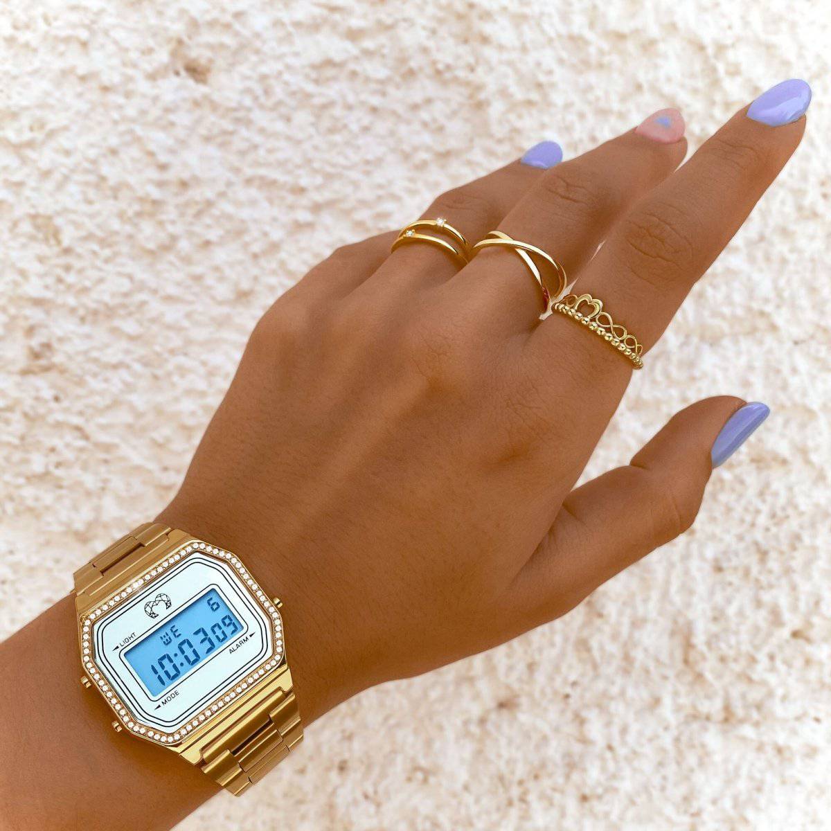 Reloj Digital Vintage Brillo ~ Oro - LePetiteMarie