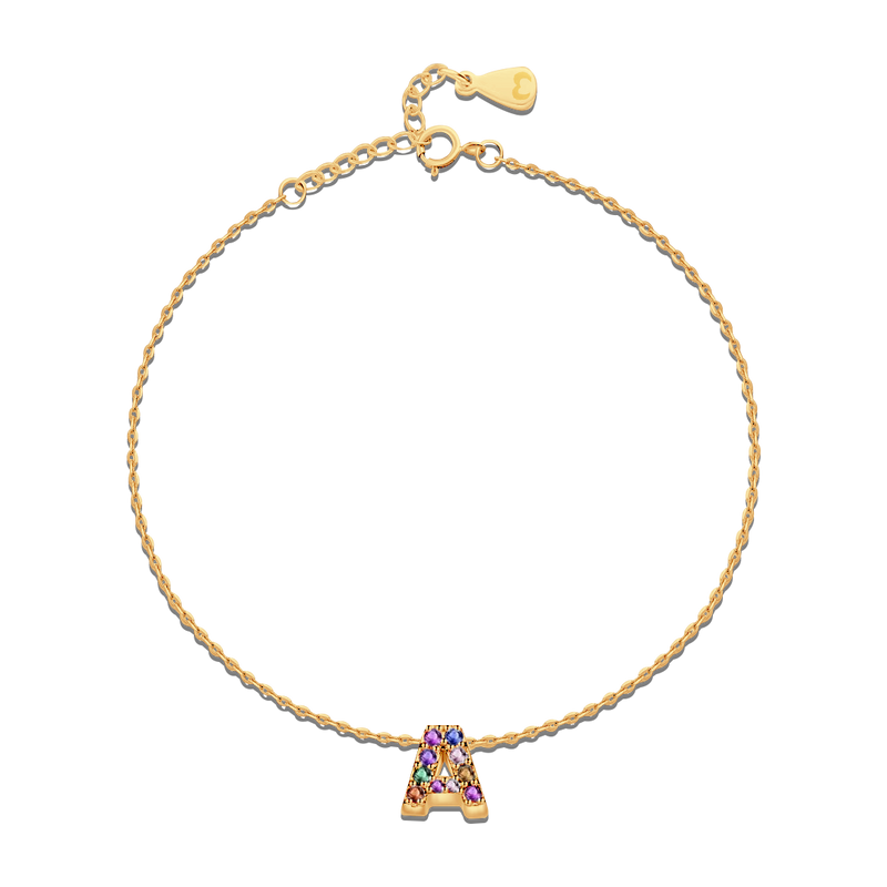 Pulseira inicial brilhante