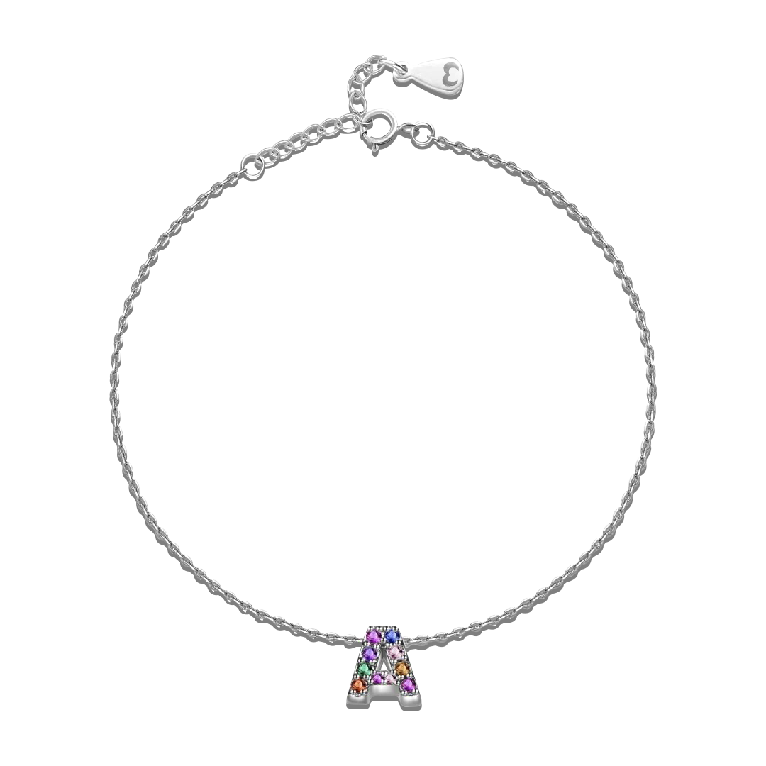Pulseira inicial brilhante